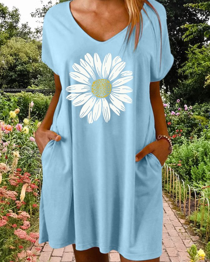 Women's Flower Print Casual Dress