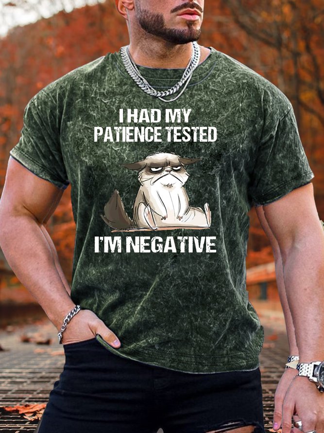Men's I Had My Patience Tested Crew Neck Casual T-Shirt