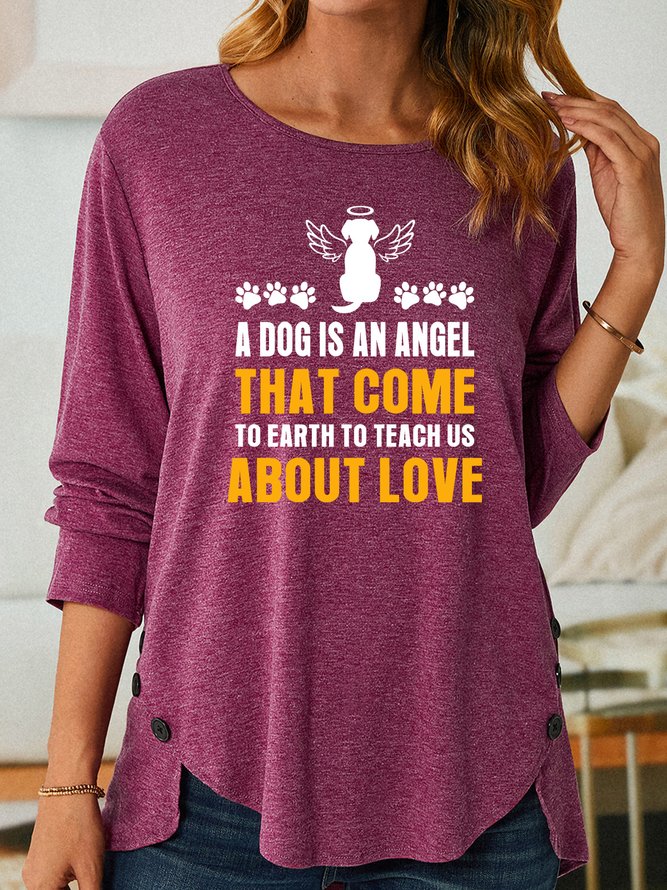 Lilicloth X Y A Dog Is An Angel Women‘s Long Sleeve T-Shirt