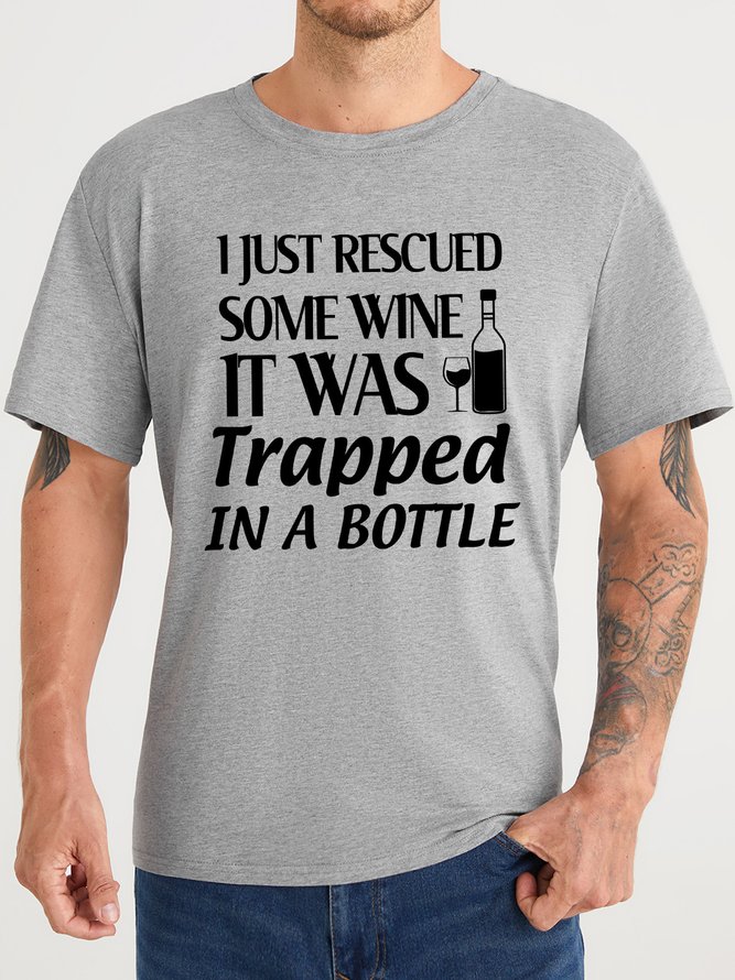 Lilicloth X Y I Just Rescued Some Wine It Was Trapped In A Bottle Men's T-Shirt
