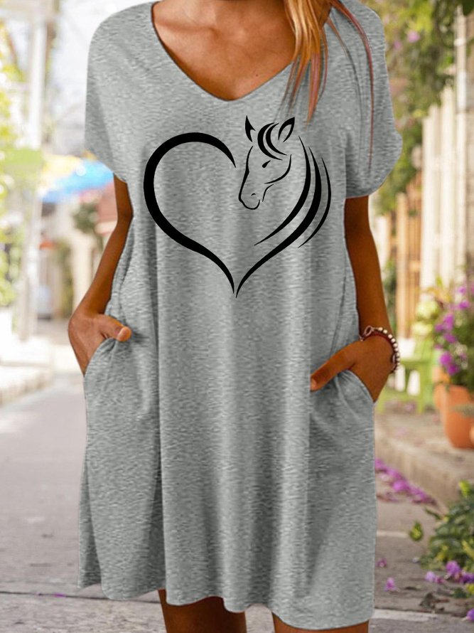 Women's Casual Horse Heart Dress