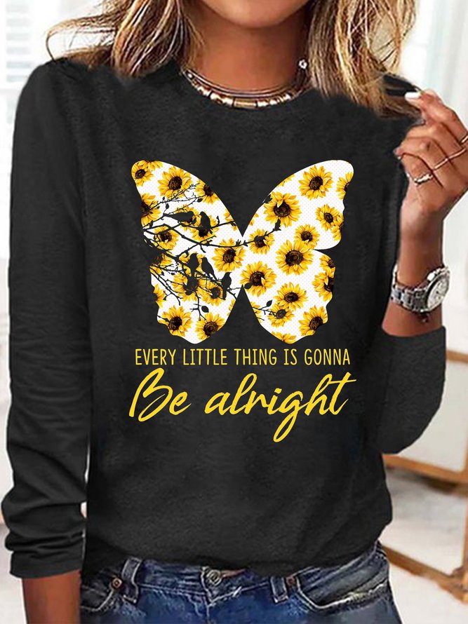 Women's Everything Gonna Be Alright Casual Letters Top