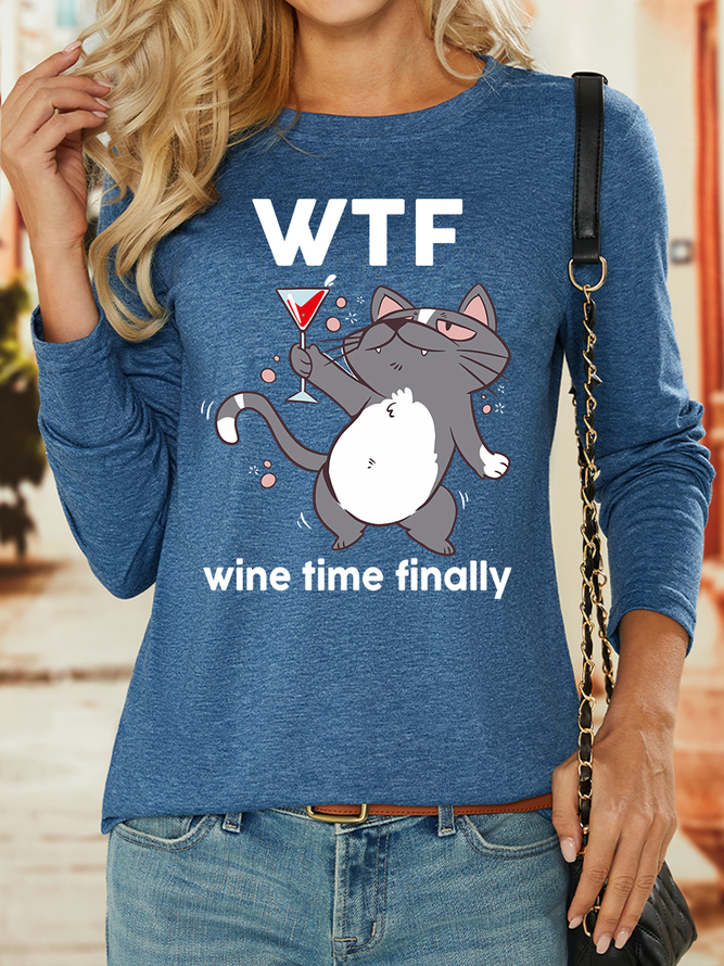 Lilicloth X Manikvskhan Funny Wtf Wine Time Finally Women's Long Sleeve T-Shirt