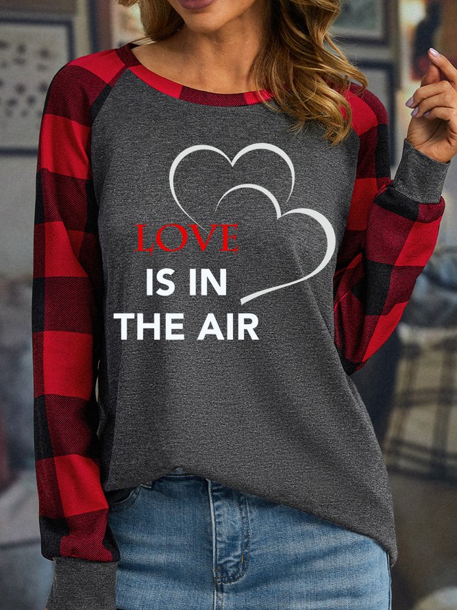 Lilicloth x Iqs Love Is In The Air Women's Couple Long Sleeve Buffalo Plaid T-Shirt