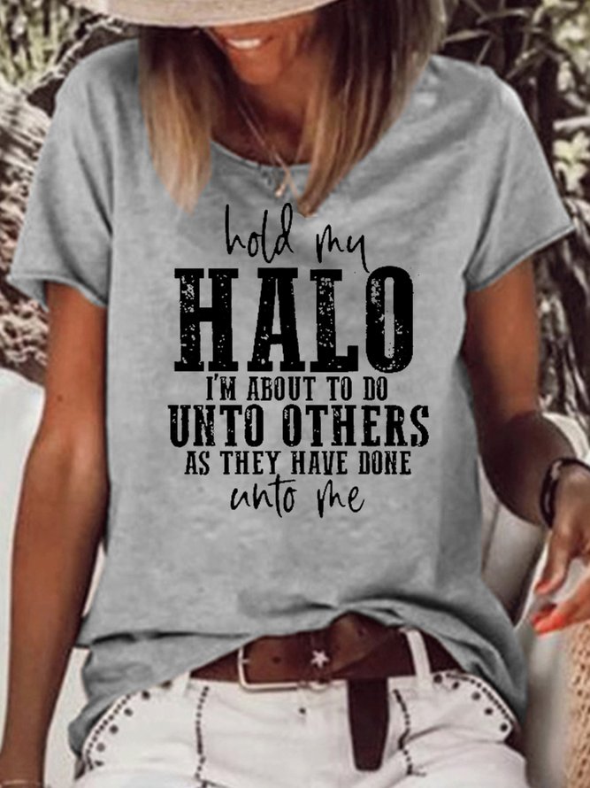 Women's Funny Hold My Halo Casual T-Shirt