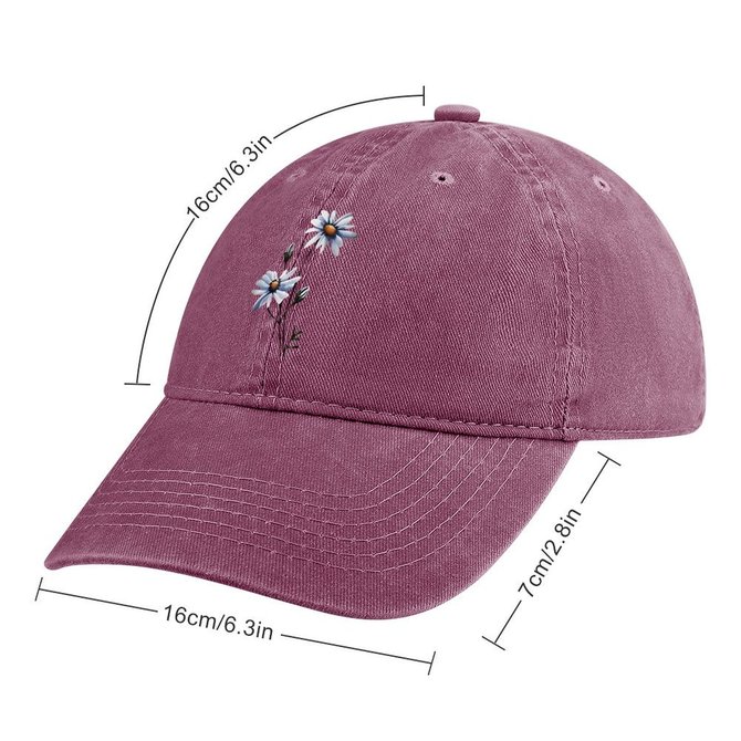 Floral Adjustable Denim Hat