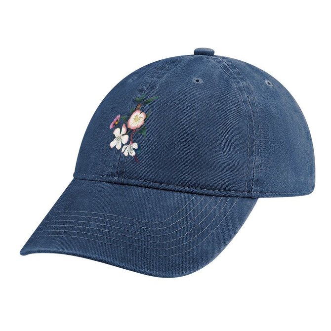 Floral Butterfly Adjustable Denim Hat