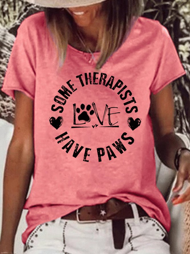 Women's Some Therapists Have Paws Casual Loose T-Shirt