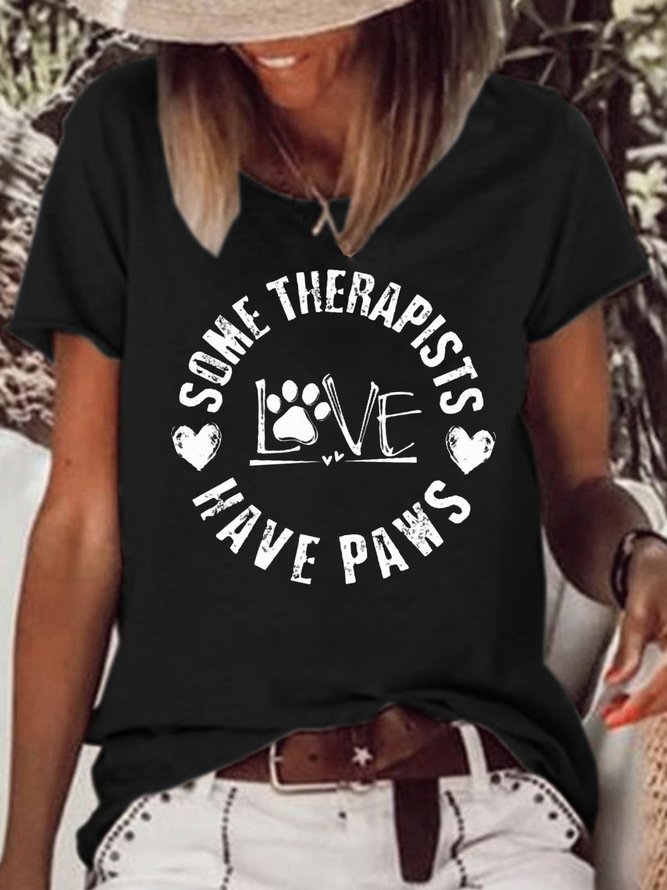 Women's Some Therapists Have Paws Casual Loose T-Shirt