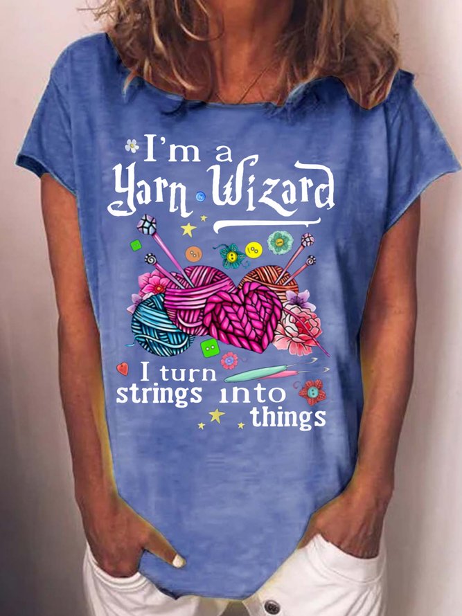 Women's I Am A Yarn Wizard Casual T-Shirt