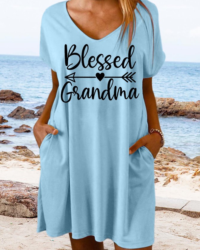 Women's Blessed Grandma Casual Dress