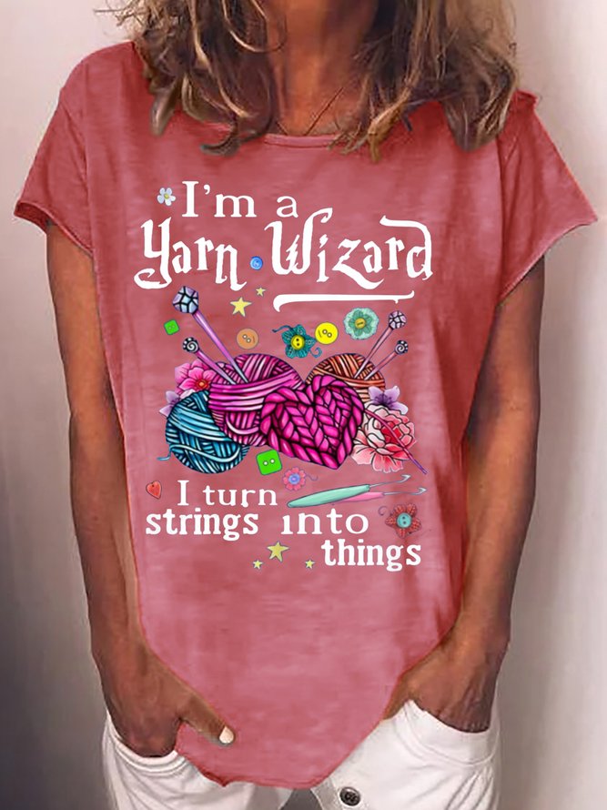 Women's I Am A Yarn Wizard Casual T-Shirt