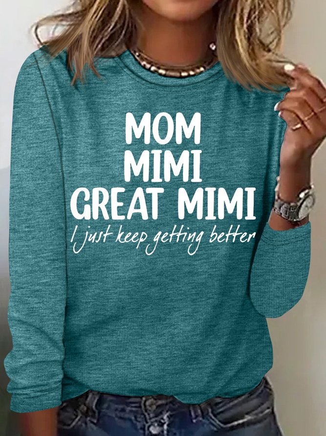 Women's Mom Mimi Great-mimi  Casual Crew Neck Top
