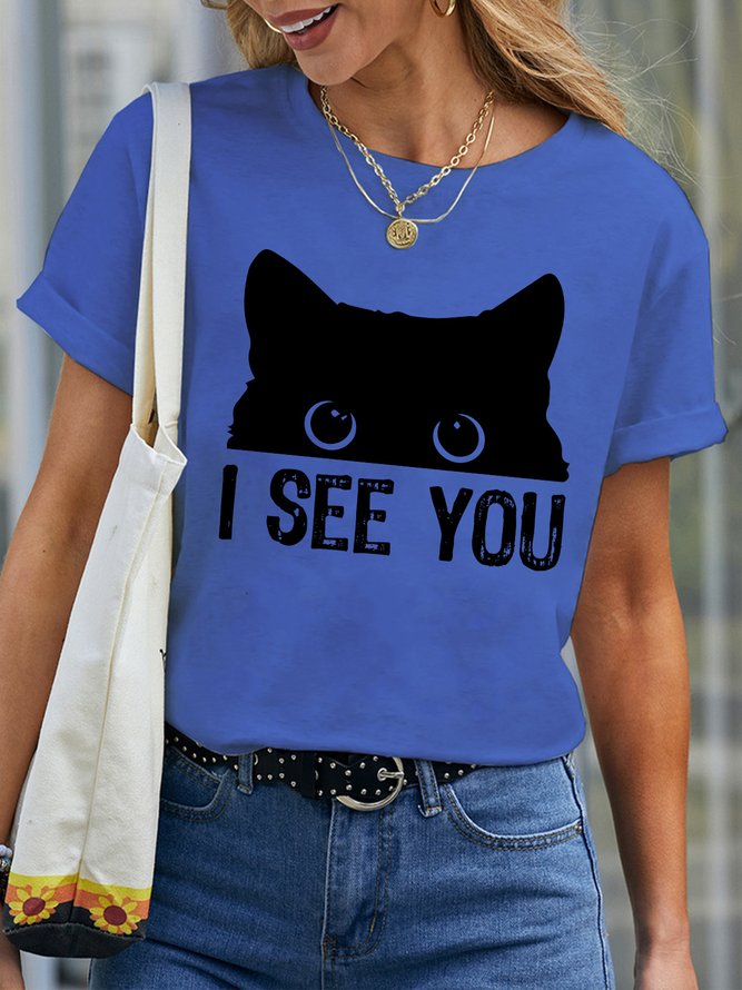 Lilicloth X Rajib Sheikh Black Cat I See You Women's Crew Neck T-Shirt
