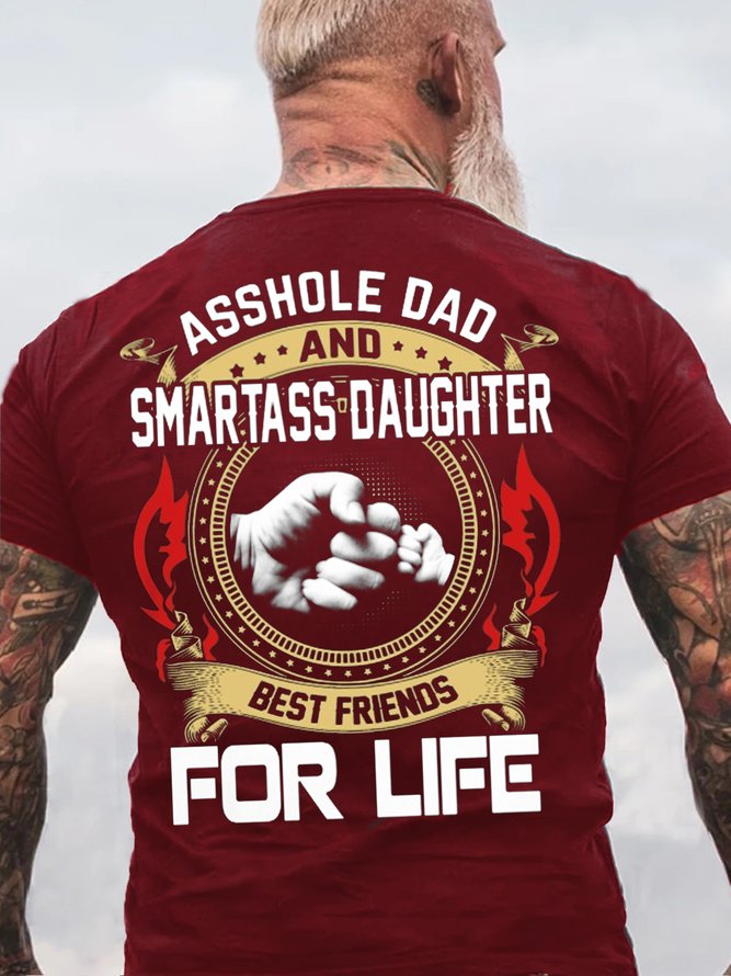 Men‘s Dad And Daughter Best Friend For Life Cotton Casual T-Shirt