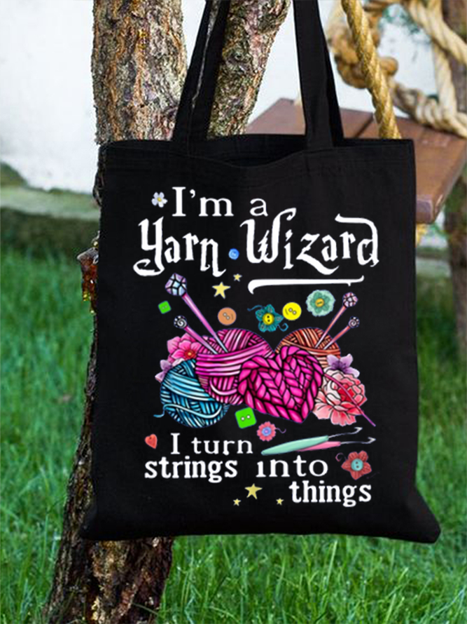I Am A Yarn Wizard Shopping Tote
