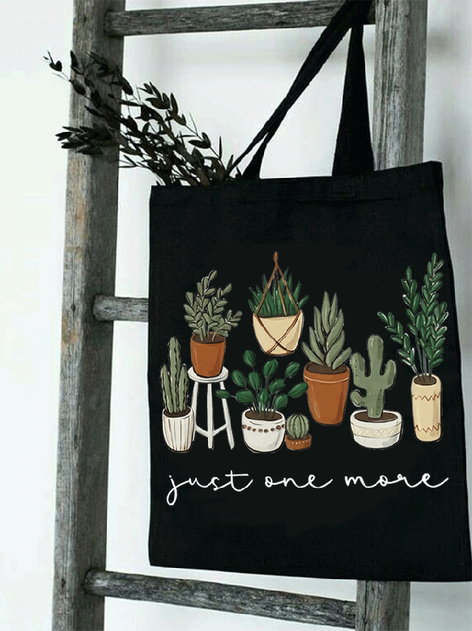 Plant Lover Just One More Plant Casual Loose Shopping Tote