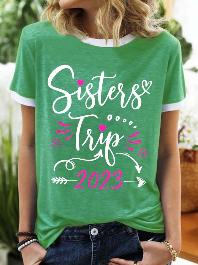 Women’s Sisters Trip 2023 Cotton-Blend Casual T-Shirt