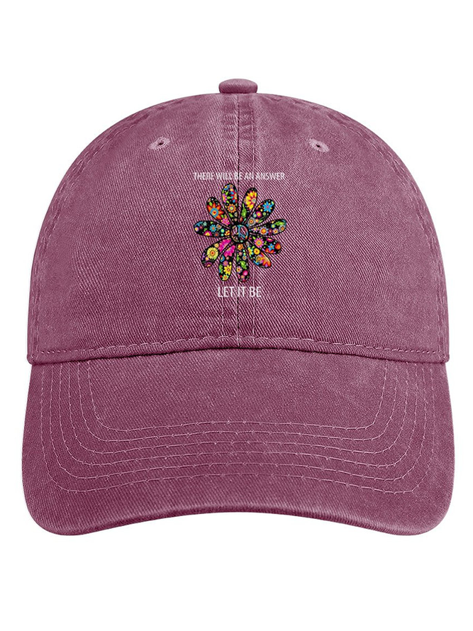 There Will Be An Answer Let It Be Sunflower Adjustable Denim Hat