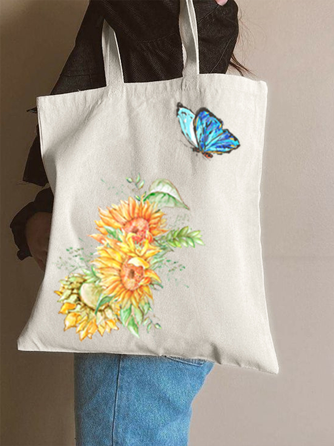 Sunflower Butterfly Shopping Tote