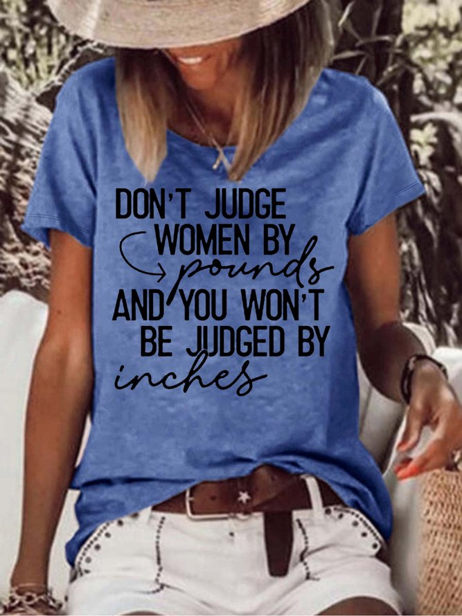 Women's funny Casual Letters Don‘t Judge T-Shirt