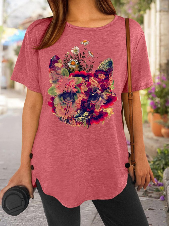 Lilicloth X Cadzart Floral Cat Women's T-Shirt