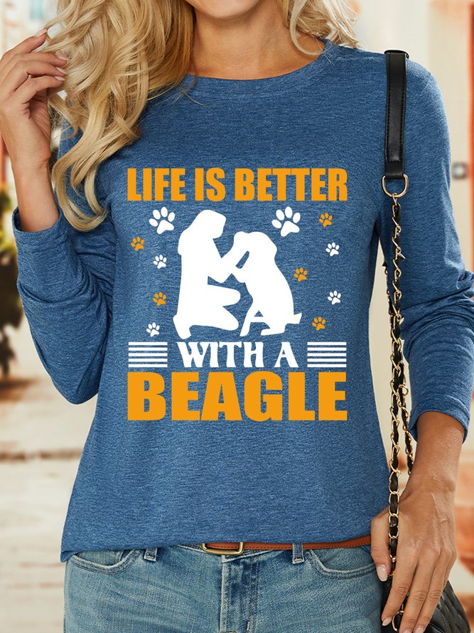 Lilicloth X Rajib Sheikh Life Is Better With A Beagle Women's Long Sleeve T-Shirt