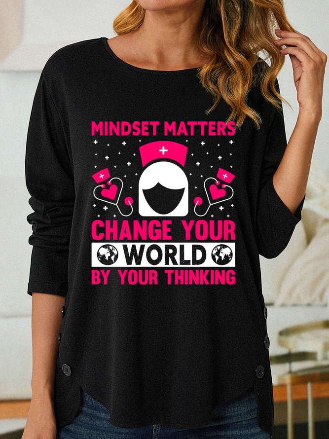 Lilicloth X Rajib Sheikh Mindset Matters Change Your World Women's Long Sleeve T-Shirt