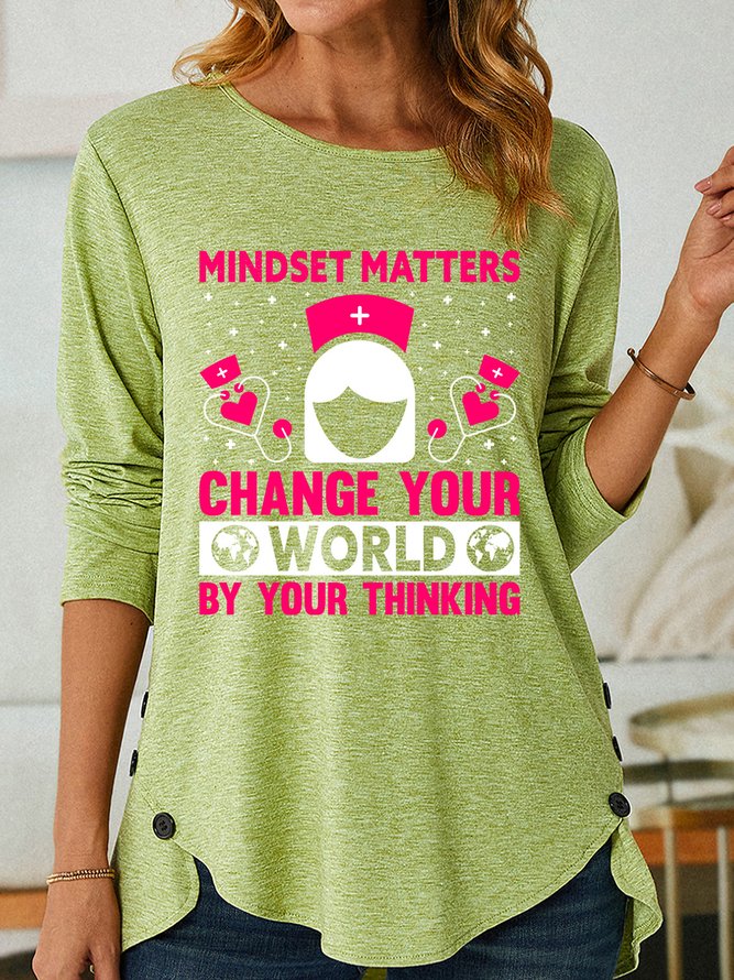 Lilicloth X Rajib Sheikh Mindset Matters Change Your World Women's Long Sleeve T-Shirt