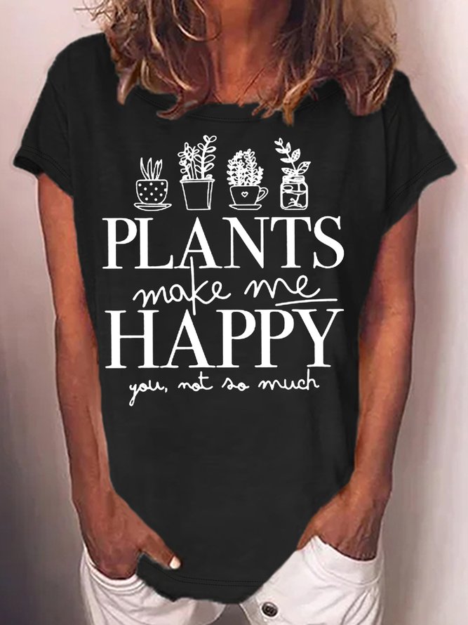 Women's Plant Lover Gardening Letters T-Shirt