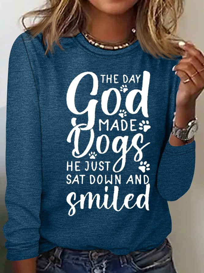 Women's Dog Lover Letters Casual Top