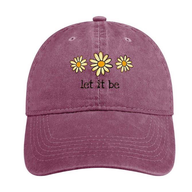 Let It Be Daisy Adjustable Denim Hat