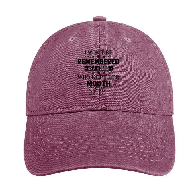 I won't be remembered as a woman Adjustable Denim Hat