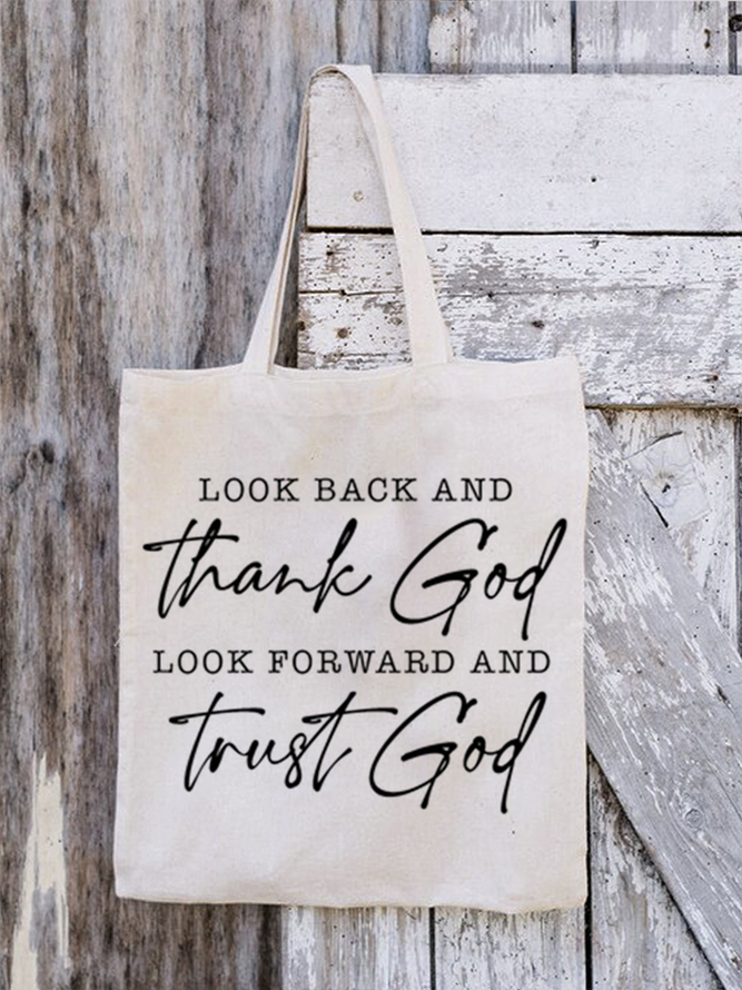 Women's Look Back & Thank God Shopping Tote