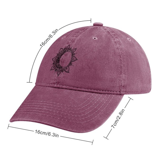 Mandala Sun And Moon  Adjustable Denim Hat