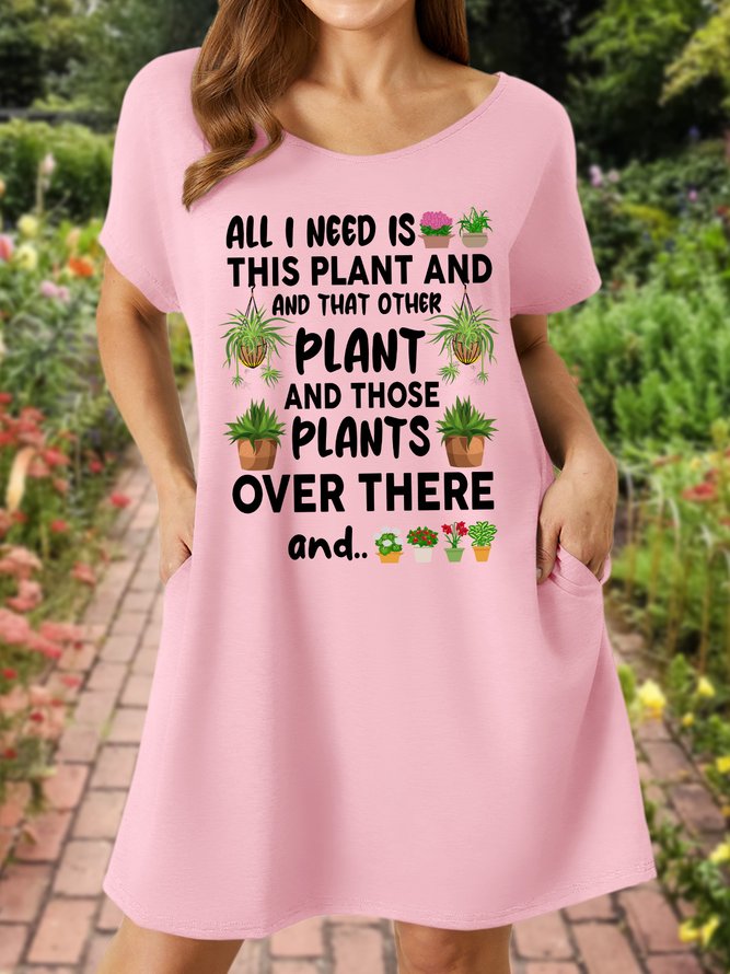 Lilicloth X Manikvskhan Gift For Plant Lover All I Need Is This Plant And That Other Plant Women‘s V Neck Dress