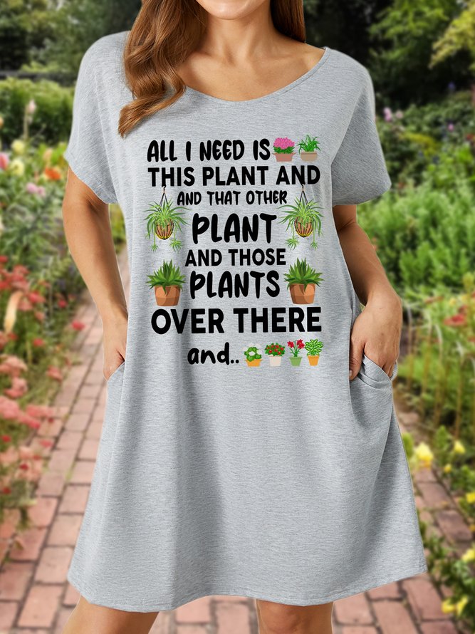 Lilicloth X Manikvskhan Gift For Plant Lover All I Need Is This Plant And That Other Plant Women‘s V Neck Dress