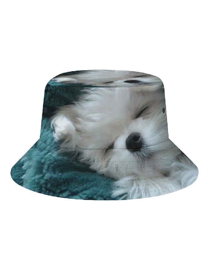 Cat Print Bucket Hat Outdoor UV Protection