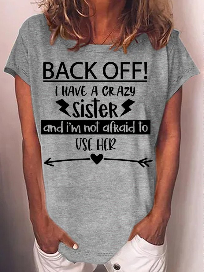 Women's Funny Sister Letters Casual T-Shirt