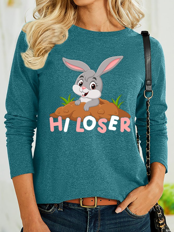 Lilicloth X Jessanjony Year Of Rabbit Funny Hi Loser Rabbit Women's Long Sleeve T-Shirt