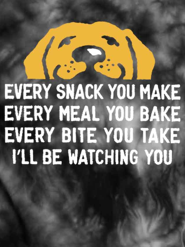 Men's Every Snack You Make Every Meal You Bake Every Bite You Take I'Ll Be Watching You Funny Dog Graphic Printing Text Letters Crew Neck Loose Casual T-Shirt