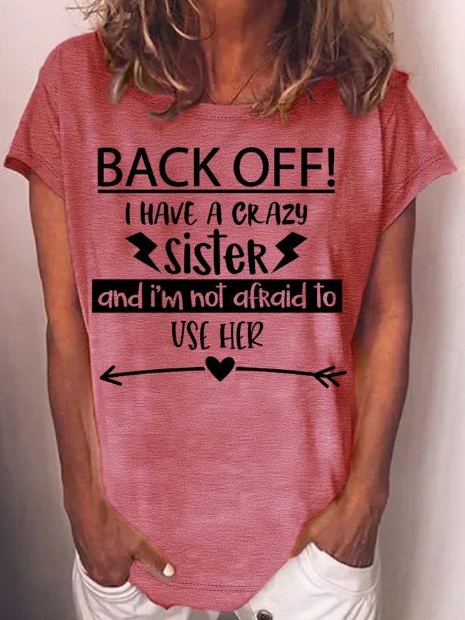 Women's Funny Sister Letters Casual T-Shirt