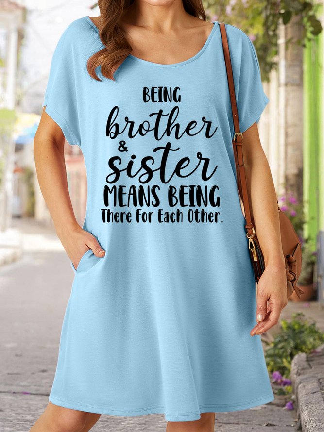 Lilicloth X Y Being Brother And Sister Means Being There For Each other Women's V Neck Casual Dress