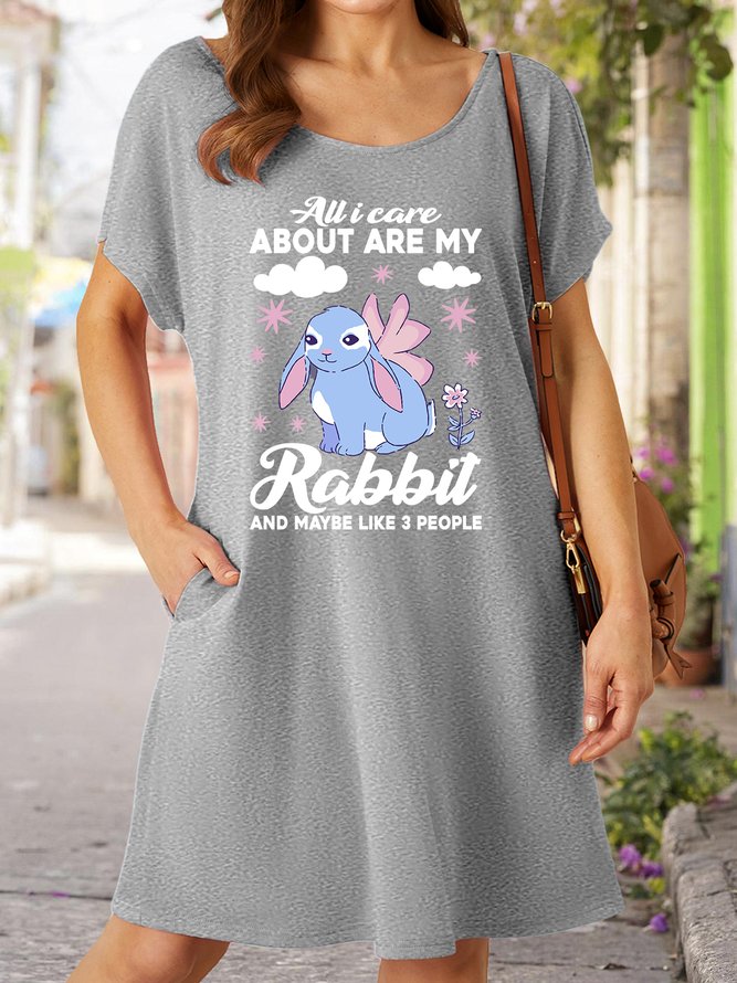 Lilicloth X Manikvskhan All I Care About Are My Rabbit And Maybe Like 3 People Women's V Neck Dress