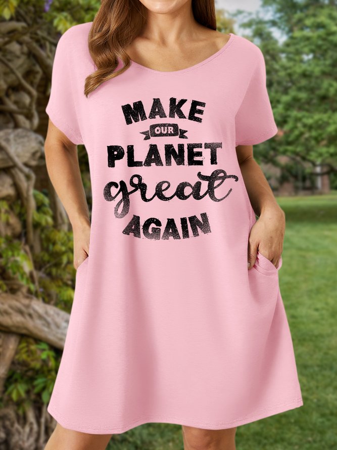 Lilicloth X Cadzart Make Our Planet Great Again Women's V Neck Casual Dress