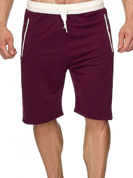 Plain Straight Waist Casual Shorts
