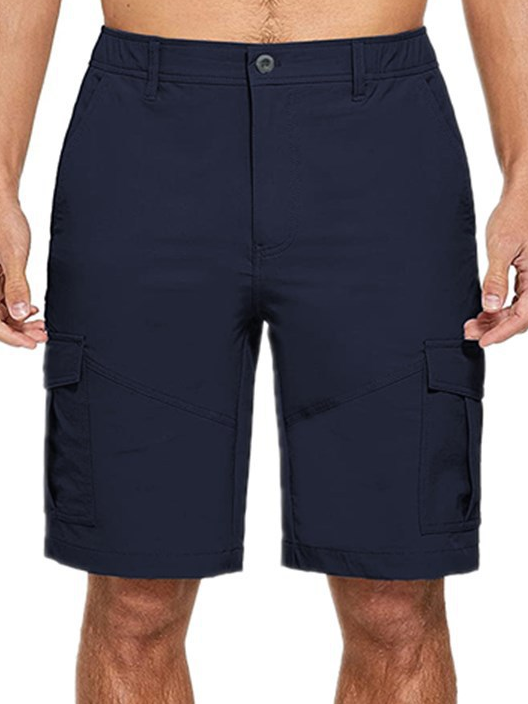 Multi-Pocket Straight Waist Casual Shorts