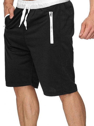 Plain Straight Waist Casual Shorts