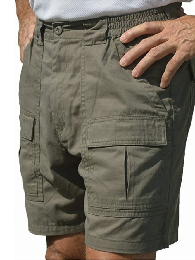 Multi-Pocket Cargo Straight Waist Casual Shorts