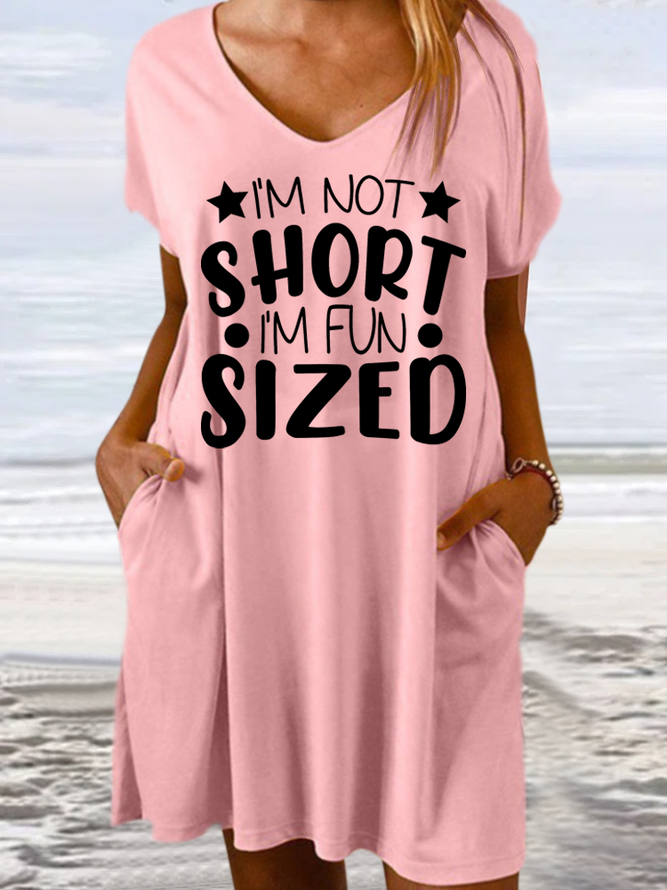 Women's Funny sayings I'm Not Short I'm Fun Sized Casual Loose Dress